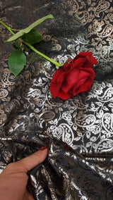 Shining Satin Gold Paisley Black