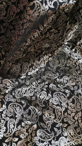 Shining Satin Gold Paisley Black