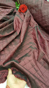 Brocade Taffeta Wine Geometric Square Fabric