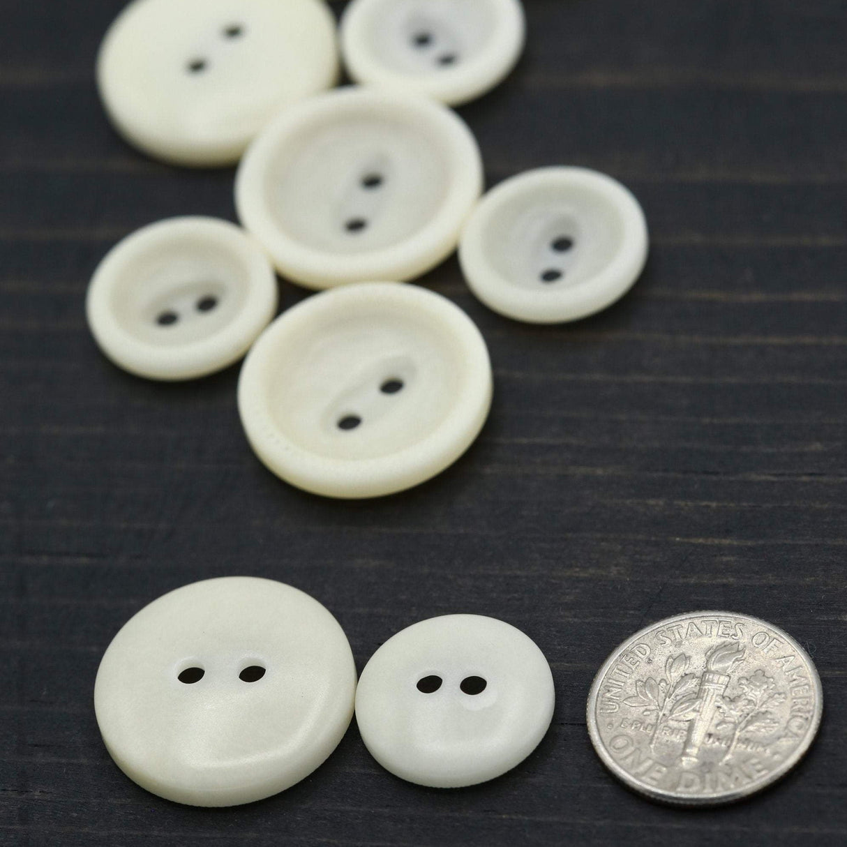 Plastic Shirt Button Ecru Bowl Shape