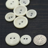 Plastic Shirt Button Ecru Bowl Shape
