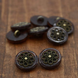 Coat Button Bronze Flower Shank 32L