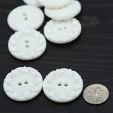 Plastic Button 12-Pack Off White Textured 27mm