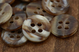 Button Plastic Tortoise Brown 12mm