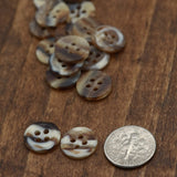 Button Plastic Tortoise Brown 12mm