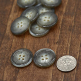 Plastic Button Off White Swirls 20mm