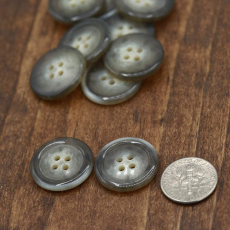 Plastic Button Off White Swirls 20mm