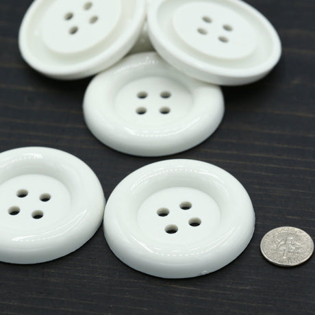 Plastic Button White 50mm Four-Hole