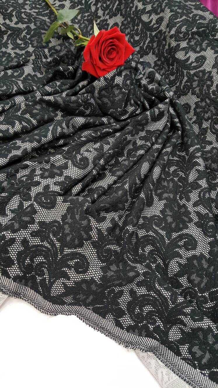 Stretch Black Jersey Knit Fabric