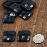 Square Plastic Button Black 20mm
