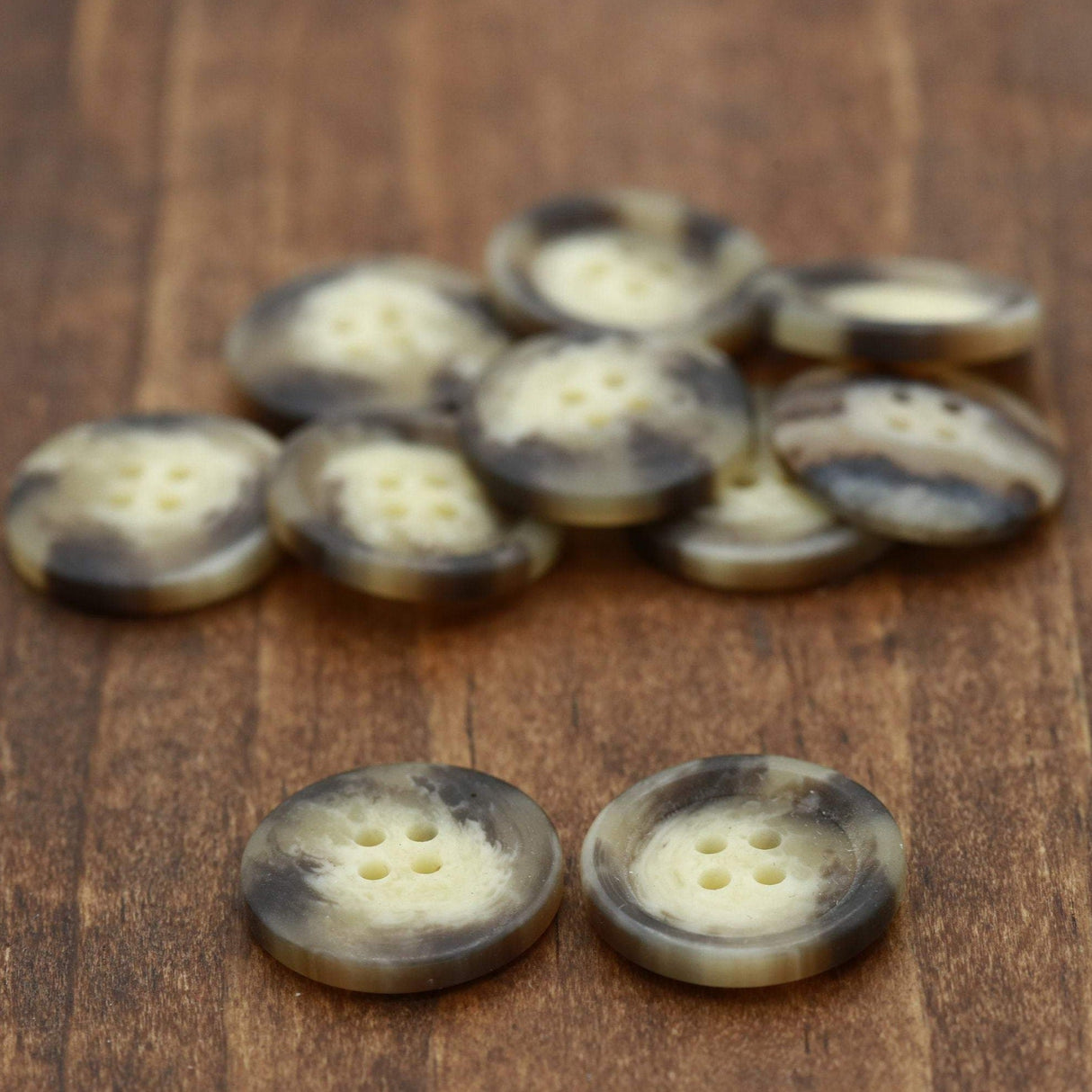 Beige Four-Hole Button 20mm