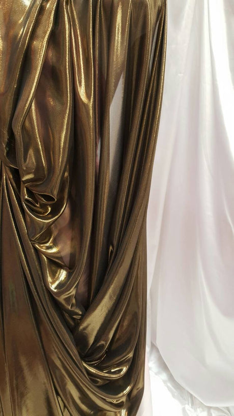 Metallic Chiffon Silk Gold on Black