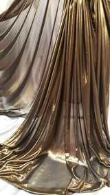 Metallic Chiffon Silk Gold on Black