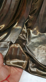 Metallic Chiffon Silk Gold on Black