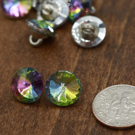 Iridescent Acrylic Plastic Button 18L