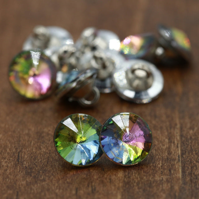 Iridescent Acrylic Plastic Button 18L