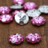 Flower Button Pink Plastic 12mm