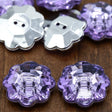 Flower Acrylic Button Aqua Blue Purple