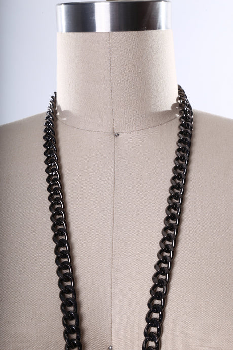 Metal Chain Trim 12mm Black Glossy Finish