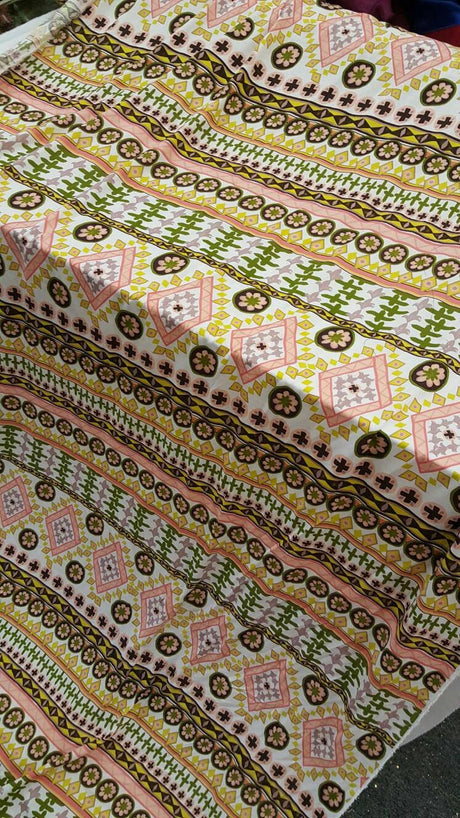 Rayon Challis Pastel Geometric Print
