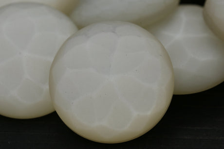 Plastic Shank Button Off White Fish Scales