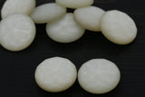 Plastic Shank Button Off White Fish Scales