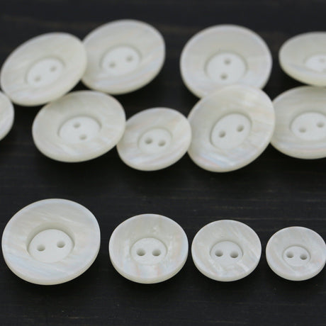 Shell Button Ivory Iridescent Bowl Shape