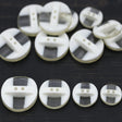 Plastic Button Ivory Clear 2-Hole