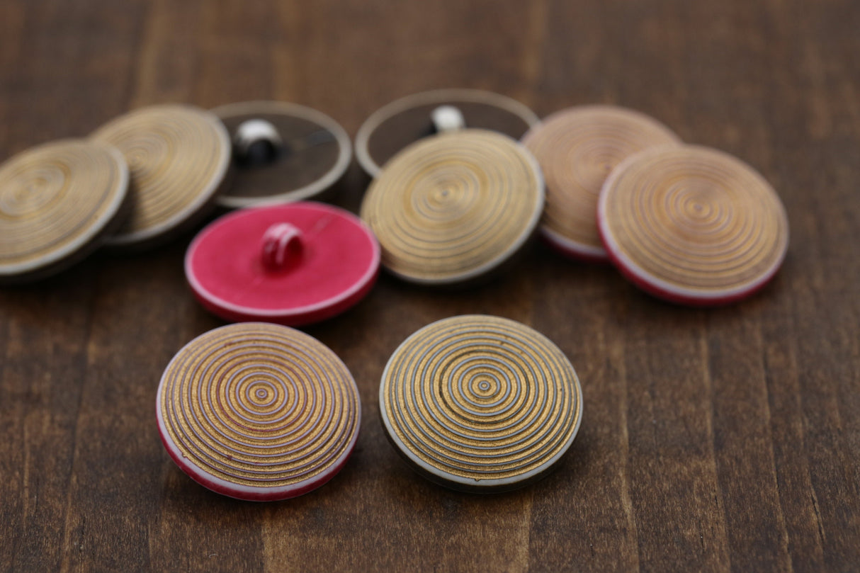 Gold Plastic Shank Button 27mm