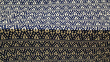 Rayon Challis Geometric White and Blue Fabric