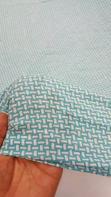 Rayon Challis Japanese Inspired Print Sage Off White