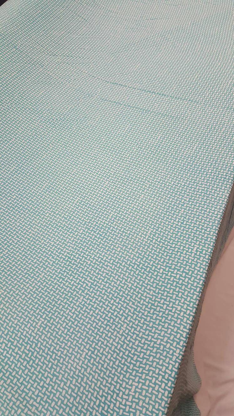 Rayon Challis Japanese Inspired Print Sage Off White