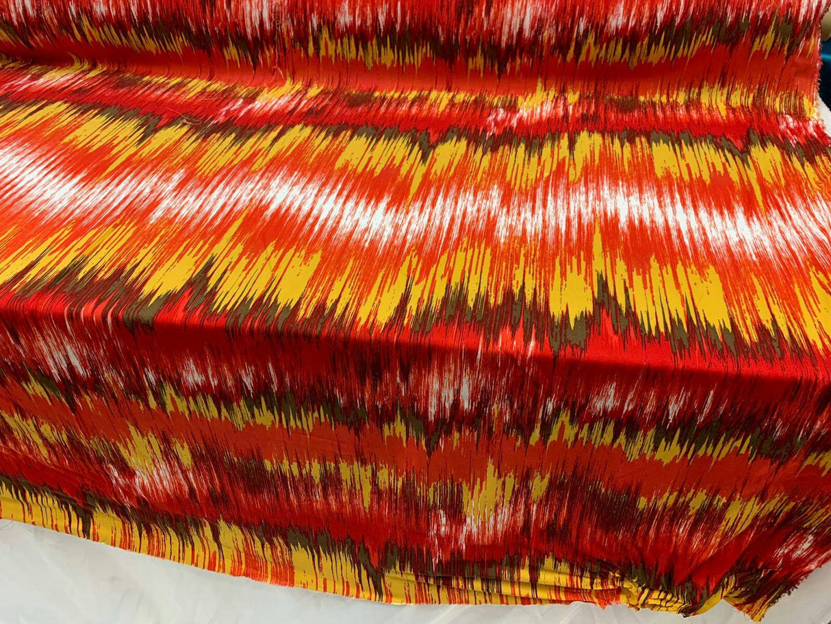 Rayon Challis Abstract Print Multicolor