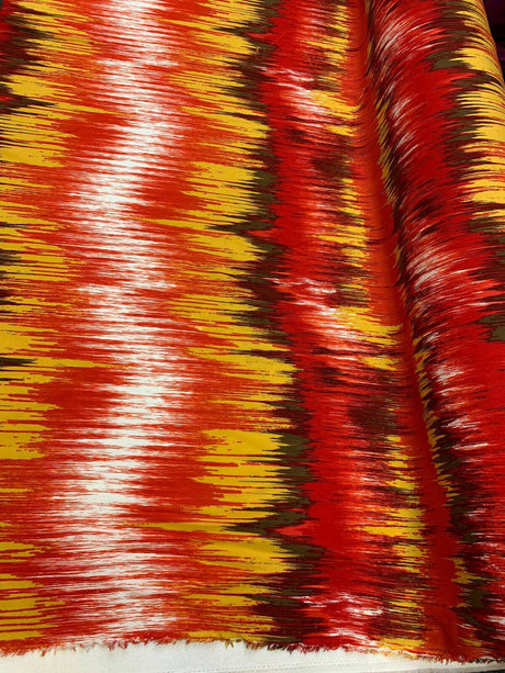 Rayon Challis Abstract Print Multicolor