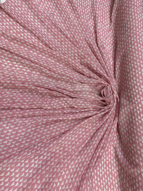 Rayon Challis Birds on Light Pink Background