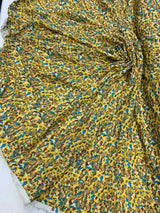 Rayon Challis Abstract Yellow Print