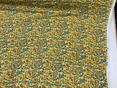 Rayon Challis Abstract Yellow Print