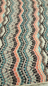 Rayon Challis Geometric Textured Blue Hues