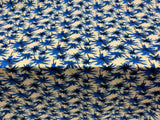 Rayon Challis Tropical Palm Print Blue