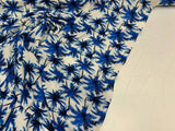 Rayon Challis Tropical Palm Print Blue