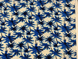 Rayon Challis Tropical Palm Print Blue