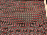 Rayon Challis Print Fabric Red Black