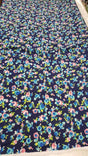 Rayon Challis Floral Print Navy Blue Pink