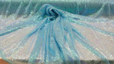 Sequin Fabric Sky Blue Iridescent