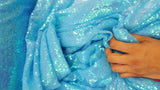 Sequin Fabric Sky Blue Iridescent