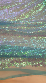 Sequin Fabric Sky Blue Iridescent