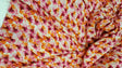 Rayon Floral Print Fabric Orange Fuchsia