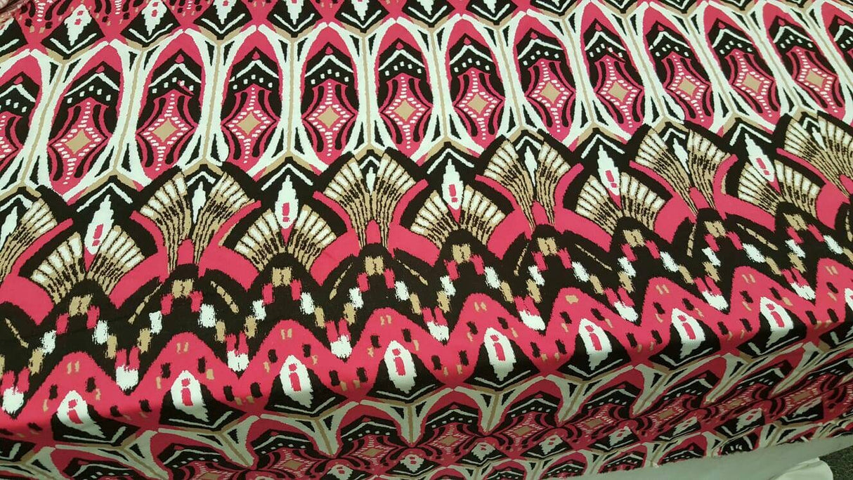 Rayon Challis Egyptian Print Magenta