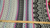 Rayon Challis Multicolor Geometric Pink Black White