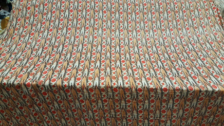 Rayon Challis Coral Peach Floral Print